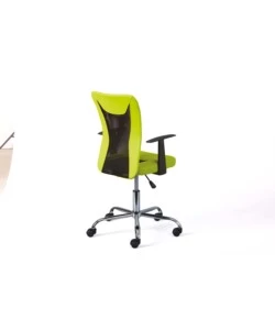 POLTRONCINA UFFICIO VERDE CON BRACCIOLI E RUOTE, 55X54,5X85-95 CM